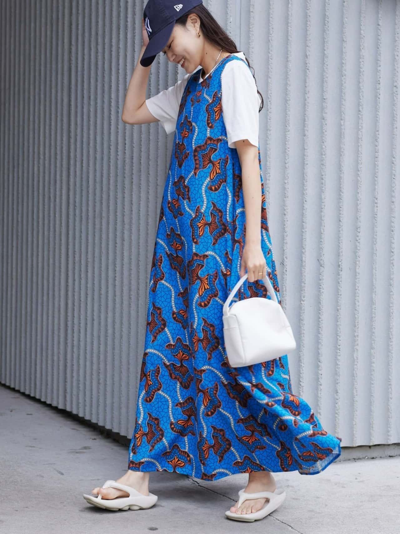 【SALE／30%OFF】CIAOPANIC TYPY アフリカンバティック柄バックVワンピース チャオパニックティピー ワンピース・ドレス その他のワンピース・ドレス オレンジ グリーン ブルー【送料無料】