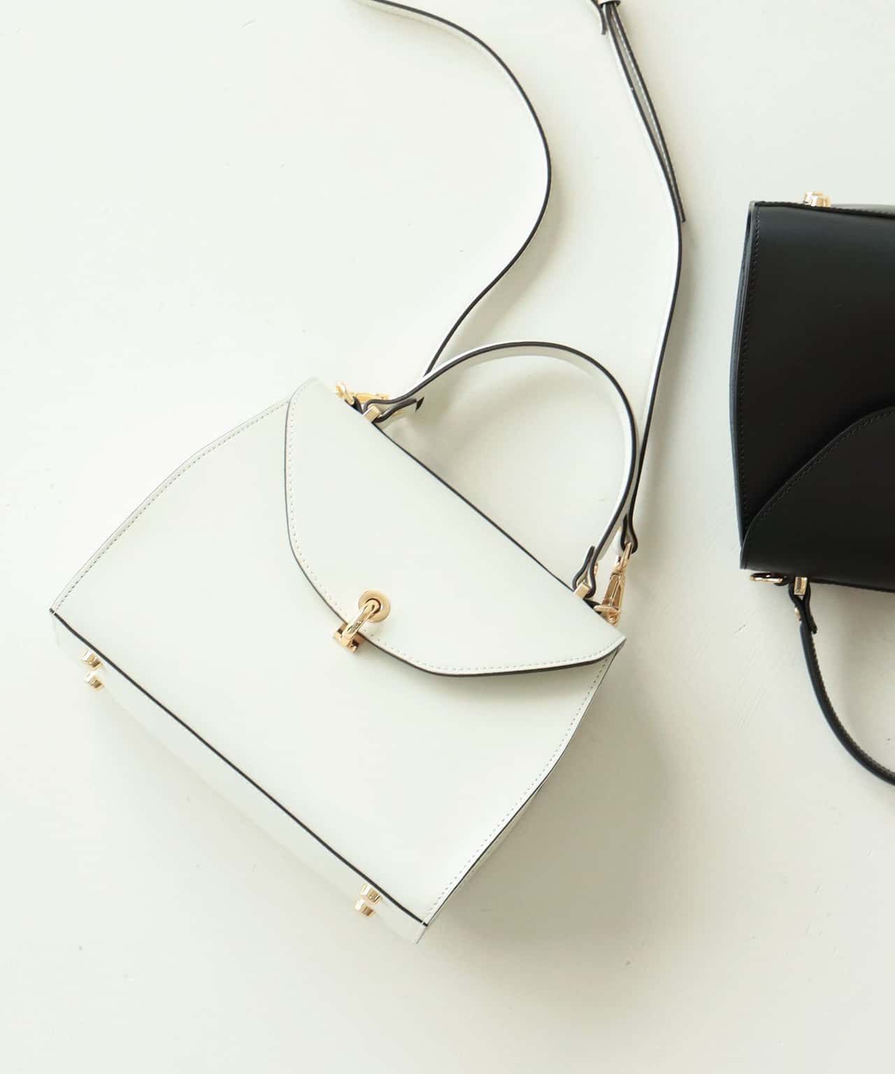 Demi-Luxe BEAMS GIANNI NOTARO / 別注 フラップ ハンドバッグ デミルクス ビームス バッグ トートバッグ ネイビー ホワイト【送料無料】