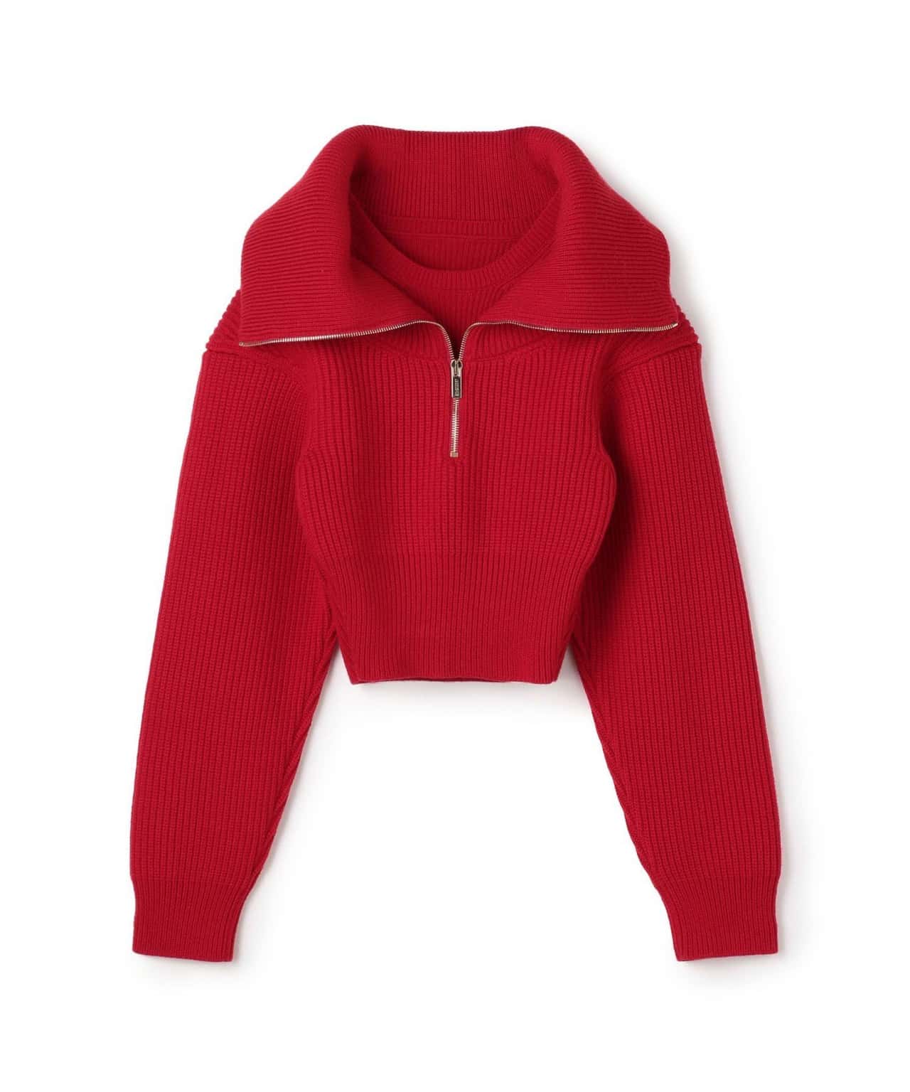 【SALE／70%OFF】TOMORROWLAND JACQUEMUS LA MAILLE RISOUL ハーフジップニット トゥモローランド トップス ニット レッド ホワイト【送料無料】