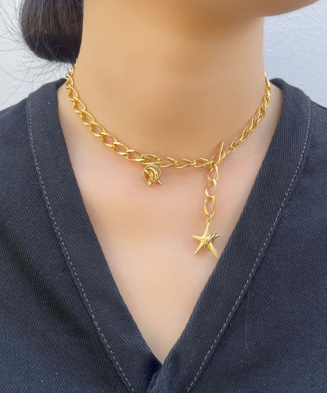 【SALE／5%OFF】LAPUIS LAPUIS(ラピュイ)Coil Star choker キャセリーニ アクセサリー・腕時計 チョーカー ゴールド【送料無料】