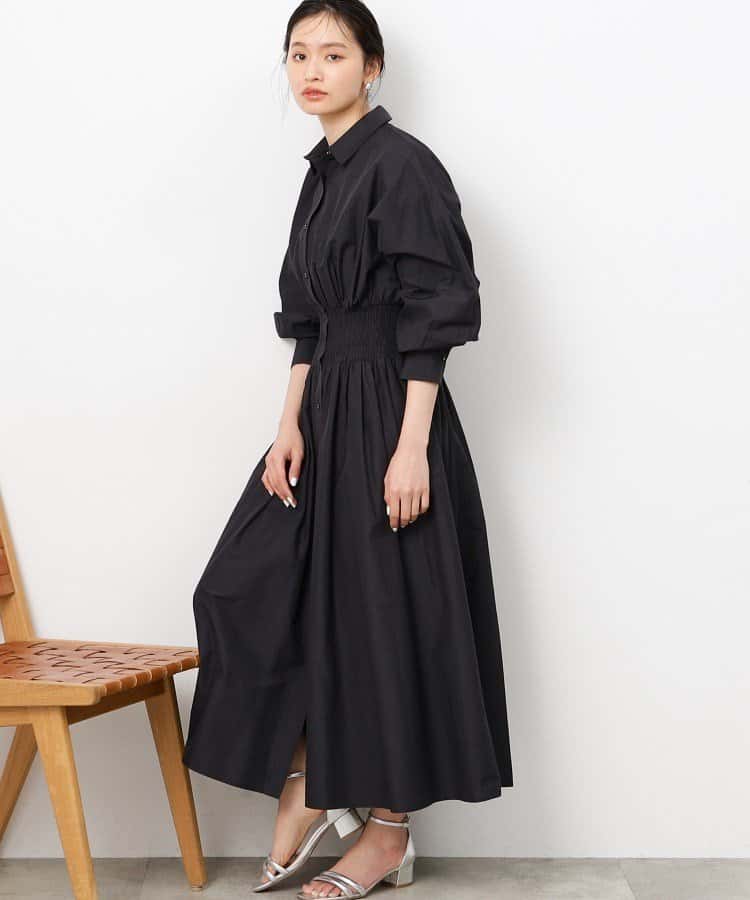 【SALE／65%OFF】OPAQUE.CLIP 【大草直子さんコラボ】シャツワンピース オペークドットクリップ ワンピース・ドレス その他のワンピース・ドレス ブラック パープル ブルー レッド