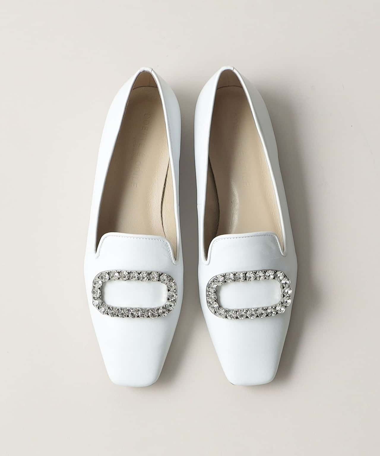 【SALE／50%OFF】ODETTE E ODILE オーバルビジュー フラット10↑ オデット エ オディール シューズ・靴 ローファー ホワイト ブラック グレー【送料無料】
