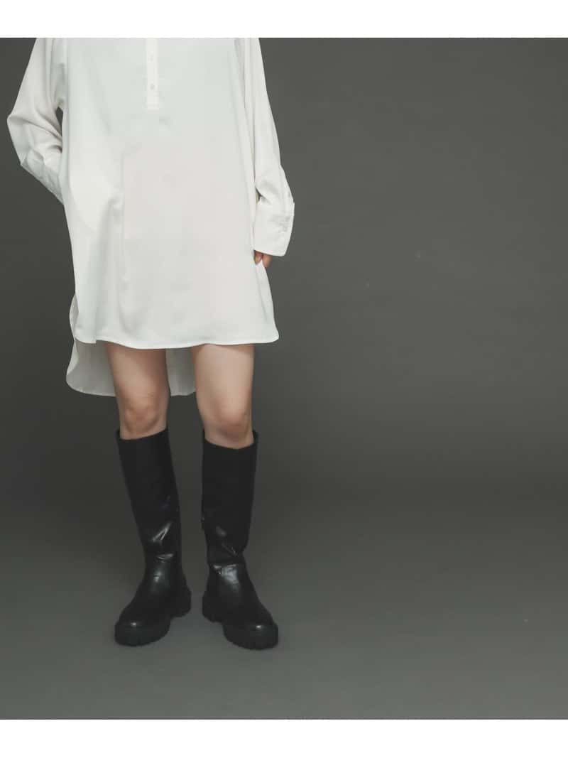 【SALE／50%OFF】SENSE OF PLACE トラックソールバックストレッチロングブーツ センス オブ プレイス シューズ ショートブーツ/ブーティー ブラック ホワイト【送料無料】
