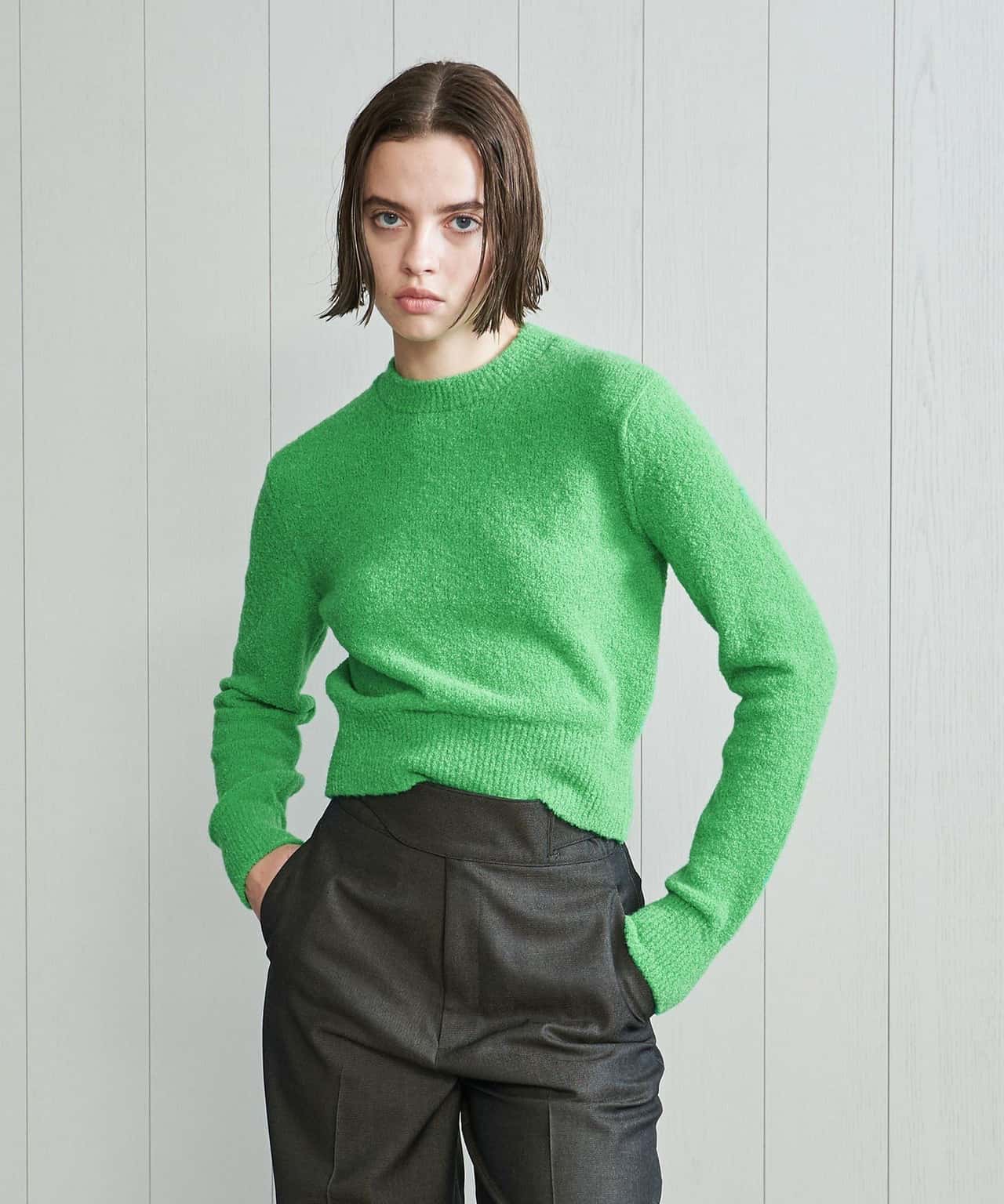 【SALE／70%OFF】BEAUTY&YOUTH UNITED ARROWS ＜H＞ALPACA BOUCLE CROPPED KNIT PULLOVER/ニット ユナイテッドアローズ アウトレット トップス ニット グリーン ホワイト イエロー ネイビー【送料無料】
