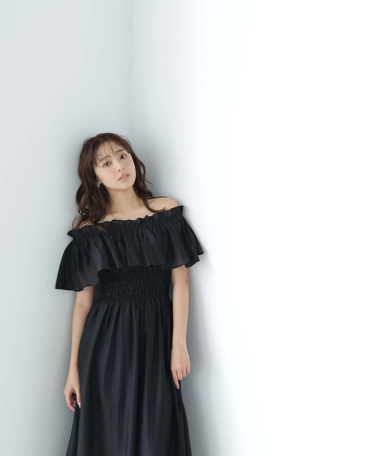 NATURAL BEAUTY BASIC シアーオフショルワンピース ナチュラルビューティベーシック ワンピース・ドレス ワンピース ブラウン ネイビー ブラック【送料無料】