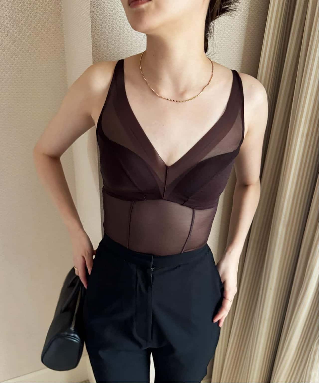 EDIT.FOR LULU 【NICENICE MOMENT/ナイスナイスモーメント】MESH BODY SUIT エディット フォー ルル インナー・ルームウェア その他のインナー・ルームウェア ブラウン ベージュ【送料無料】