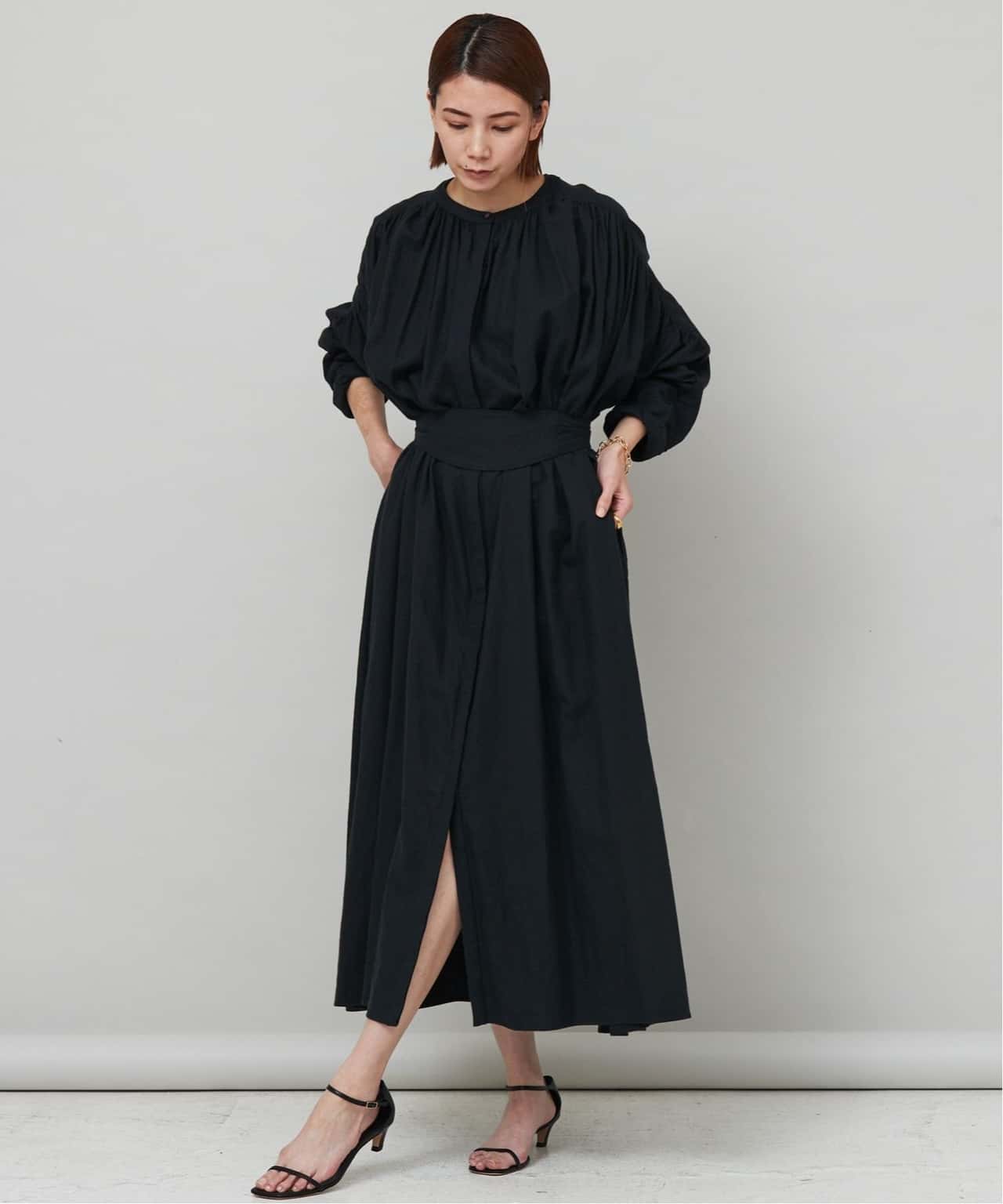 【SALE／30%OFF】Curensology コットンベルテッドワンピース カレンソロジー ワンピース・ドレス ワンピース ブラック ホワイト【送料無料】