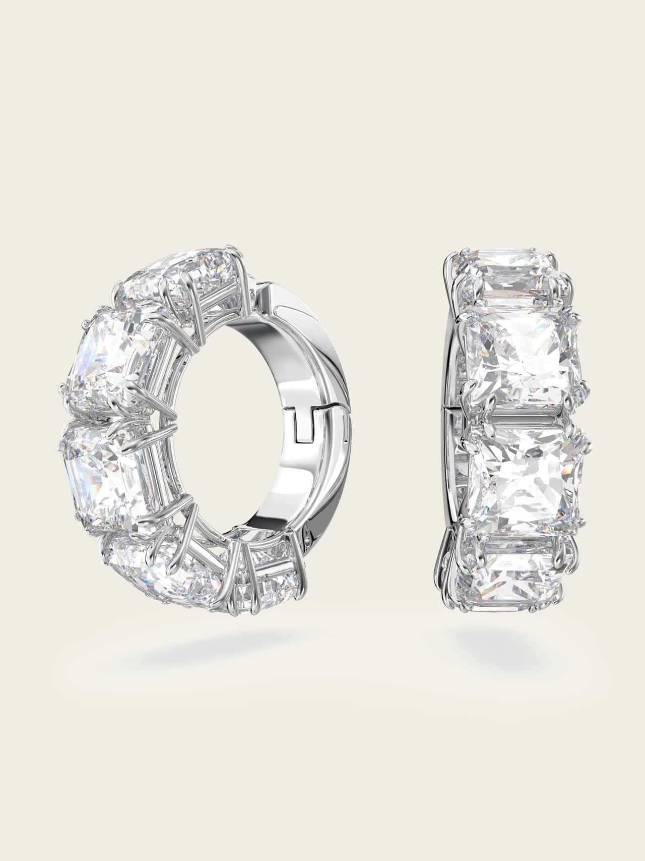 【SALE／20%OFF】SWAROVSKI 【公式】【スワロフスキー】Matrix クリップイヤリング, スクエア・カット スワロフスキー アクセサリー・腕時計 イヤリング・イヤーカフ ホワイト【送料無料】