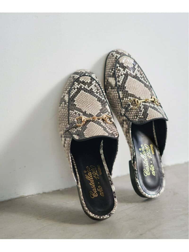 Spick and Span 【CASTELLANO】ビットレザースリッポン パイソン◆ スピックアンドスパン シューズ シューズその他 ベージュ【送料無料】
