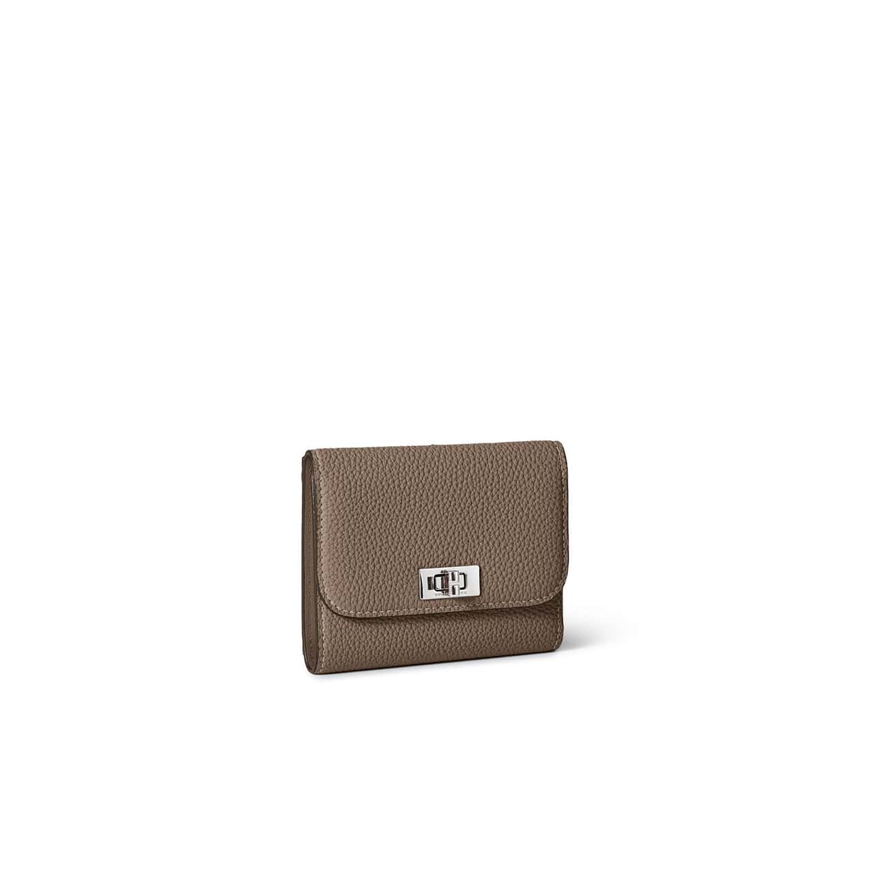 【SALE／30%OFF】BONAVENTURA ベアトリーチェ トリフォールドウォレット シュリンクレザー ボナベンチュラ 財布・ポーチ・ケース 財布 ブラック グレー【送料無料】