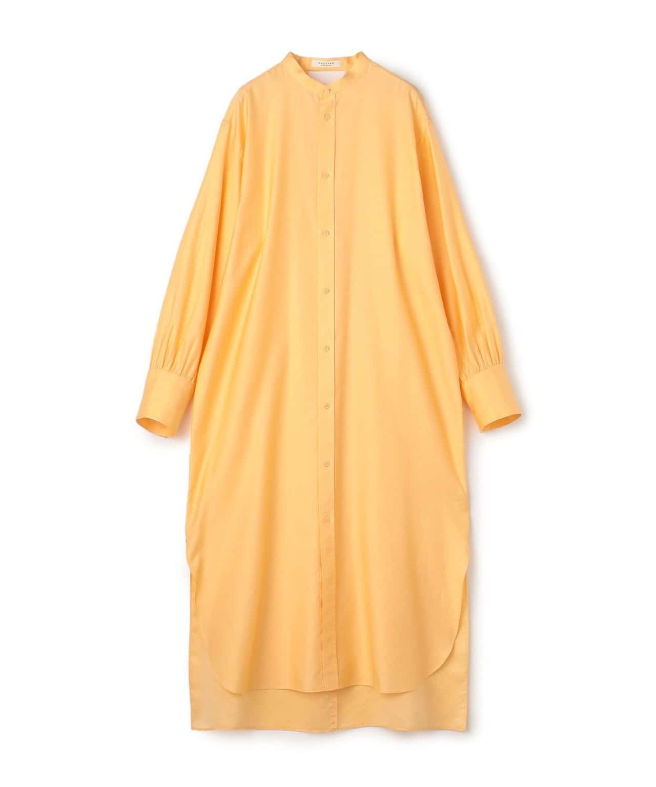 【SALE／69%OFF】MACPHEE コットンモールスキン バンドカラーシャツワンピース トゥモローランド ワンピース・ドレス シャツワンピース パープル オレンジ【送料無料】