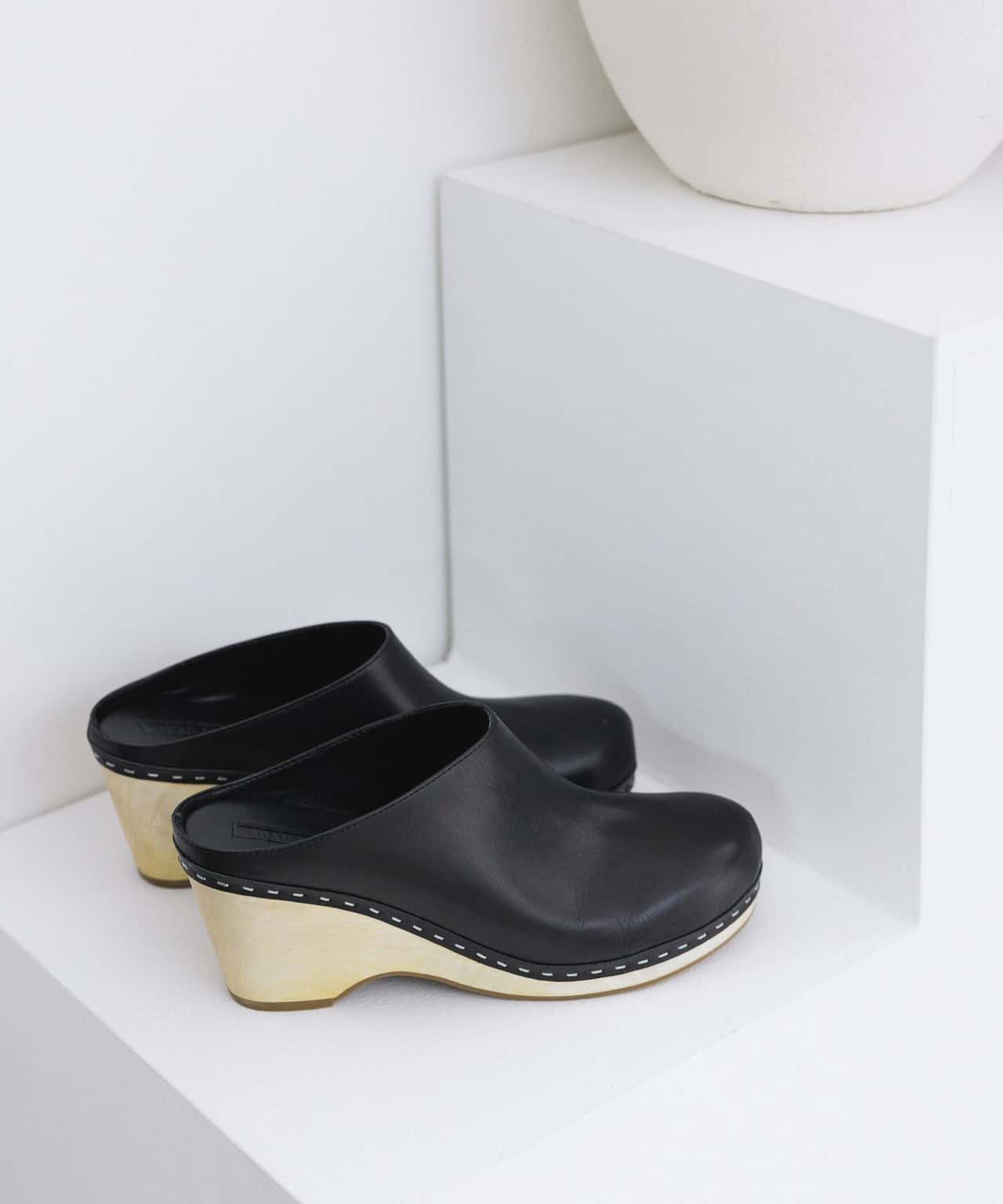 【SALE／80%OFF】ADAM ET ROPE' FEMME ウッドソールサボ アダムエロペ シューズ・靴 その他のシューズ・靴 ベージュ ブラック【送料無料】