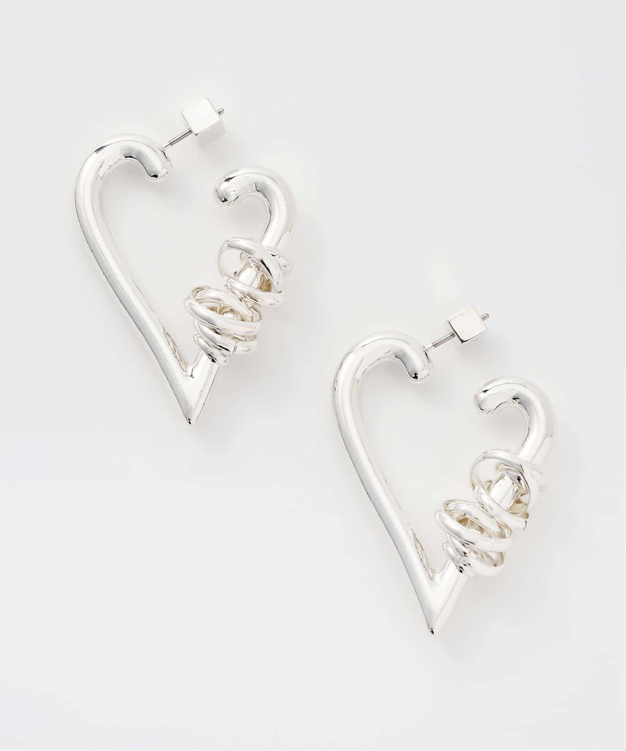 LAPUIS LAPUIS/Coil Heart Hoopピアス キャセリーニ アクセサリー・腕時計 ピアス シルバー【送料無料】