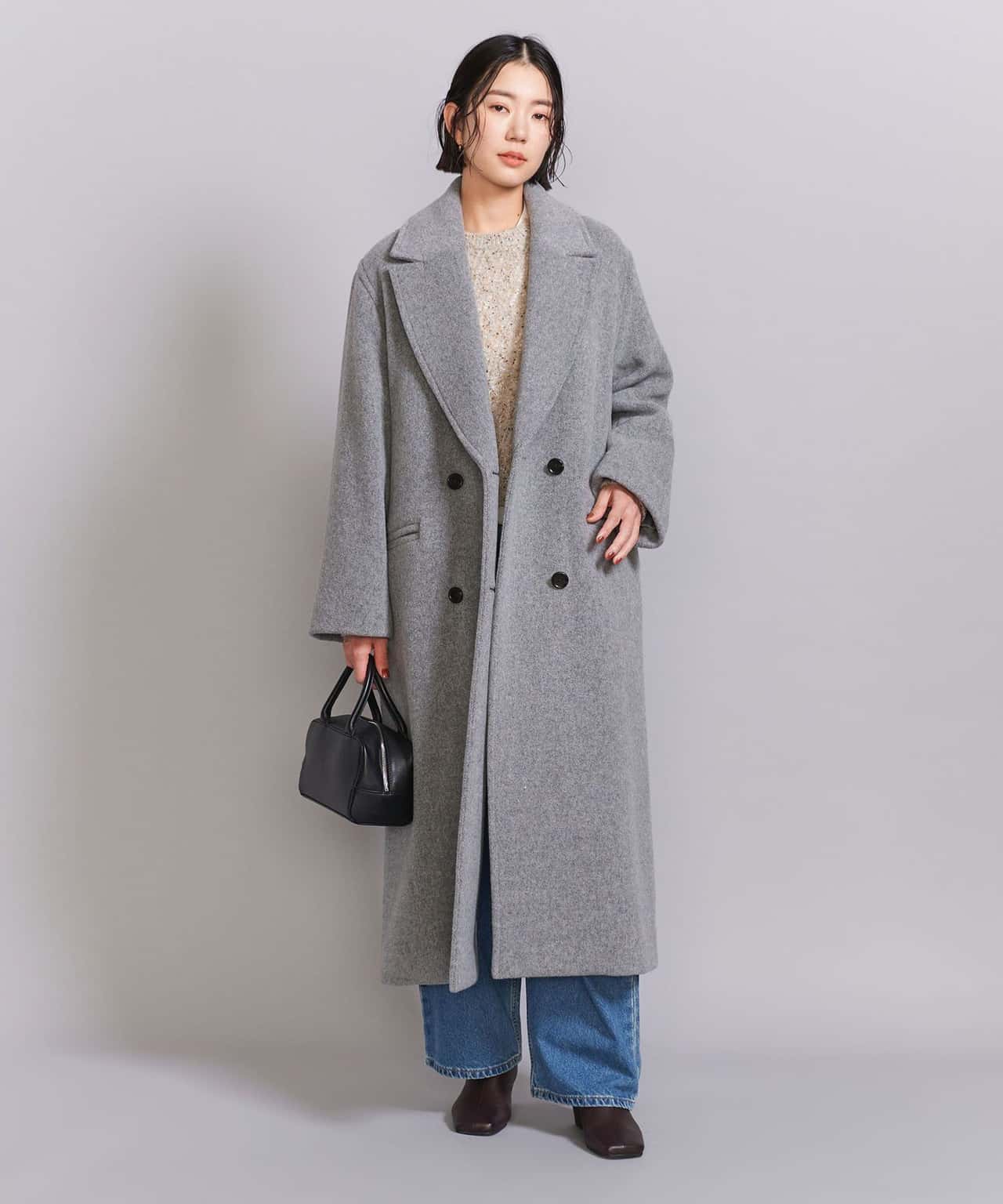 【SALE／30%OFF】BEAUTY&YOUTH UNITED ARROWS テーラードダブル ロングコート ユナイテッドアローズ アウトレット ジャケット・アウター その他のジャケット・アウター グレー ネイビー【送料無料】