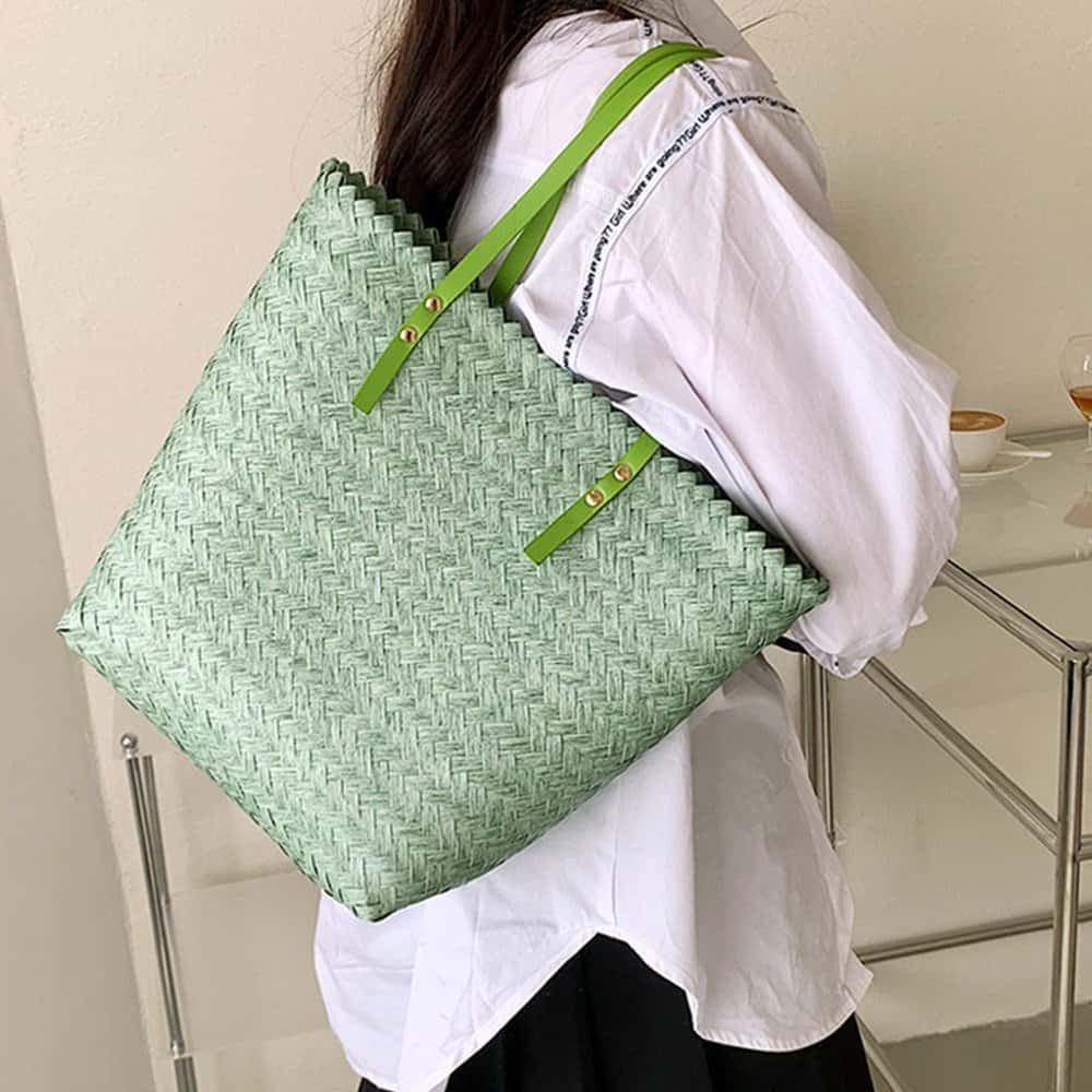 【SALE／30%OFF】miniministore かごバッグ 夏 レディース トートバッグ ミニミニストア バッグ トートバッグ グレー ブルー ベージュ グリーン ピンク ブラウン