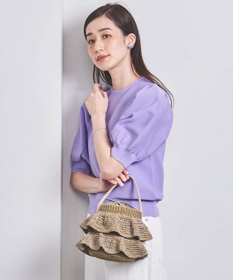 【SALE／50%OFF】UNITED ARROWS COMBI ABACA フリル バスケットバッグ ユナイテッドアローズ バッグ かごバッグ ホワイト ブラック【送料無料】