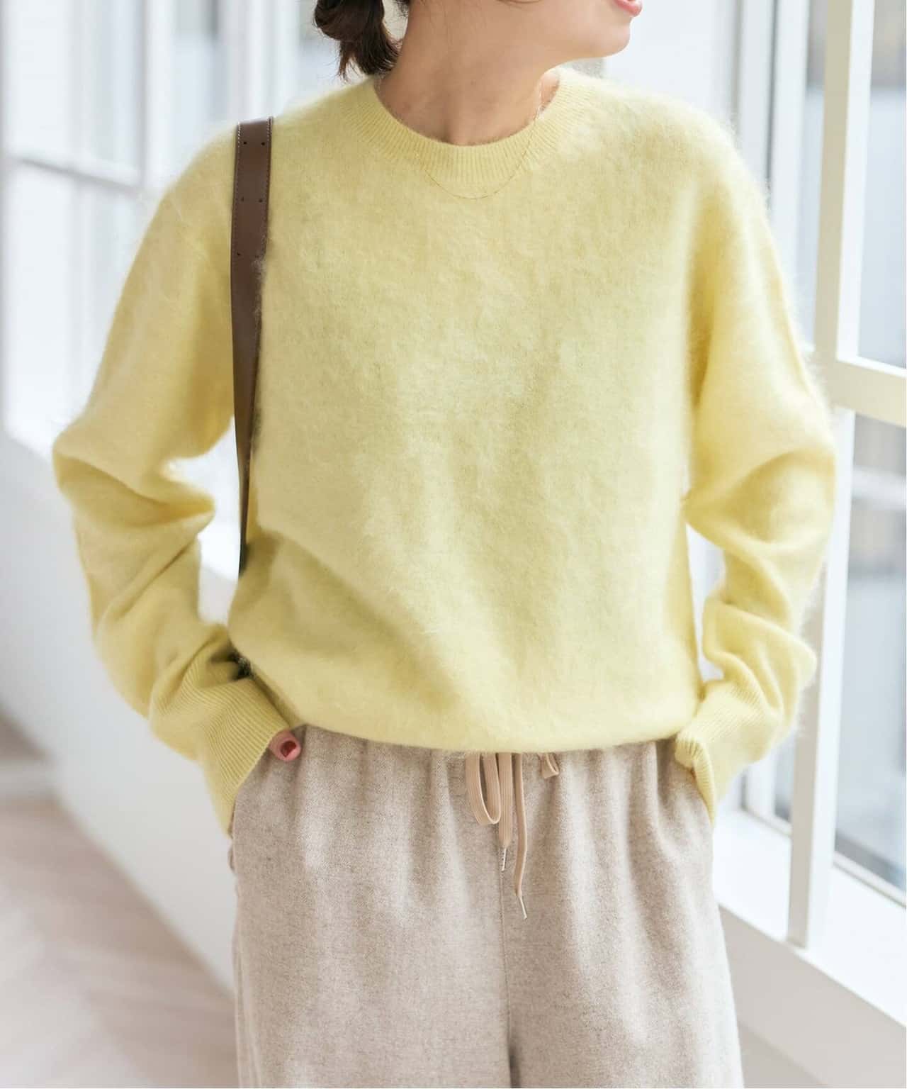 【SALE／30%OFF】Spick & Span ファーカシミヤクルーネックプルオーバー スピックアンドスパン トップス ニット イエロー ピンク【送料無料】
