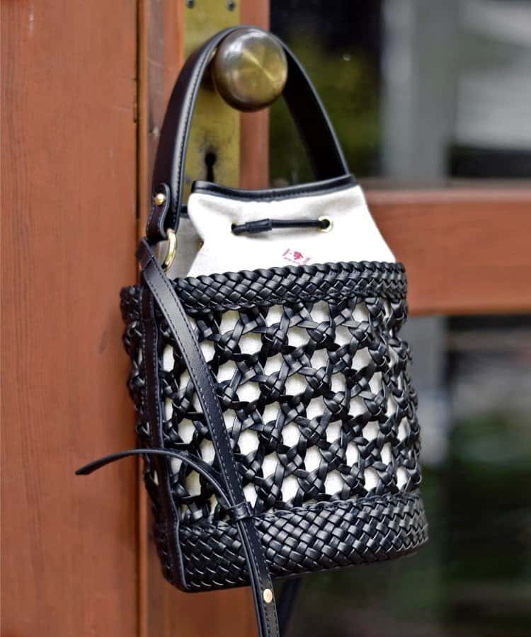 DRESSTERIOR 【otonaMUSE5月号掲載/3WAY】メッシュ&キャンバス バケツBAG ドレステリア バッグ ハンドバッグ ブラック【送料無料】