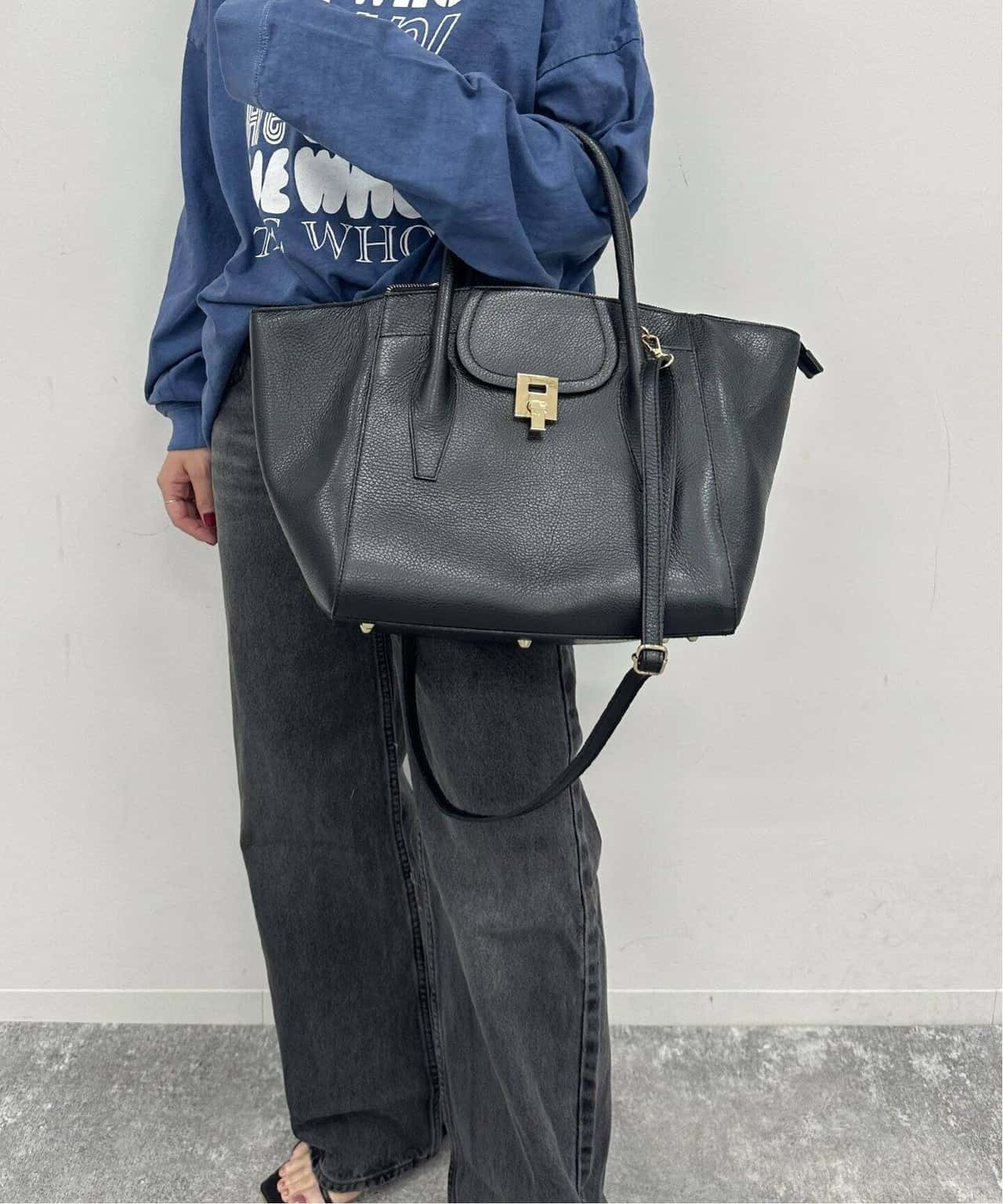U by SPICK&SPAN ≪追加≫【MARLON/マルロン】 2WAY TOTE BAG4 ユーバイスピックアンドスパン バッグ トートバッグ ブラック【送料無料】