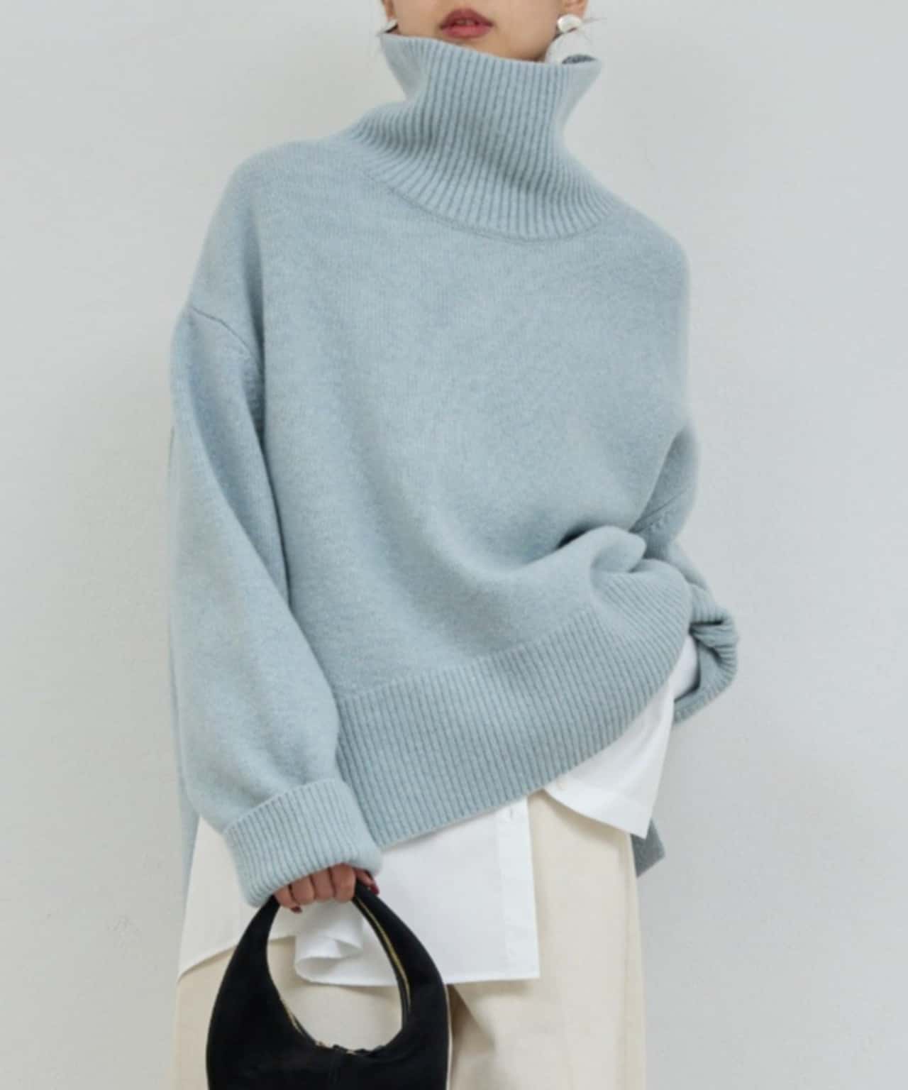 【SALE／50%OFF】GALLARDAGALANTE 【手洗い可】ウールタートルプルオーバー ガリャルダガランテ トップス ニット ベージュ ブルー グレー【送料無料】
