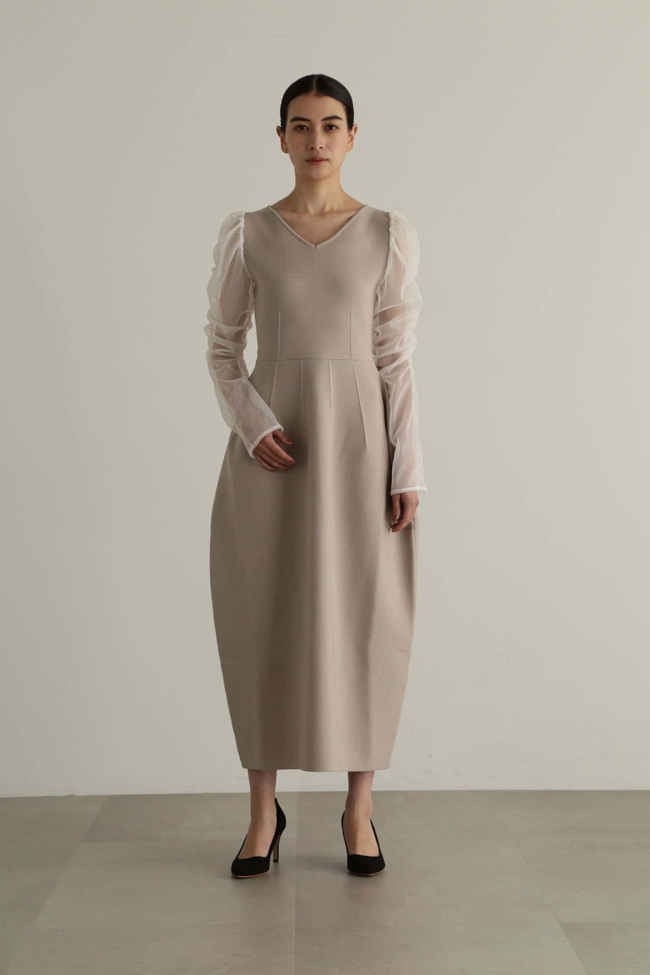 【SALE／80%OFF】JILL STUART チュールドッキングニットドレス ジルスチュアート ワンピース・ドレス ワンピース ブラック ベージュ【送料無料】