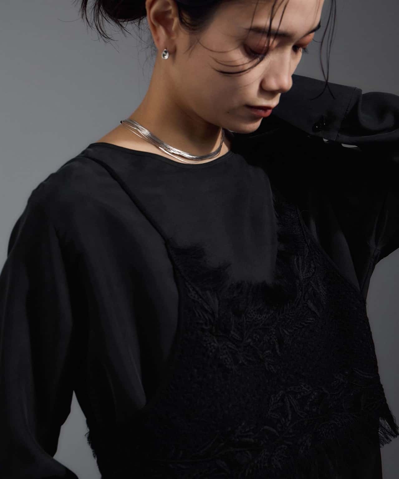【SALE／30%OFF】SALON adam et rope' [25AW]GENTLE SILK ロングスリーブプルオーバー【セットアップ対応・洗える】 サロン アダム エ ロペ トップス シャツ・ブラウス ピンク ブラック ブラウン【送料無料】