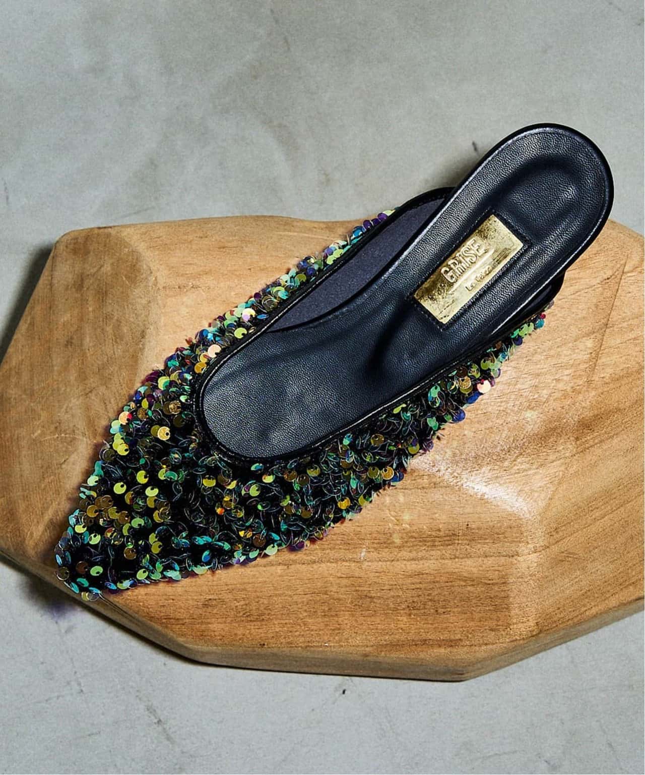 【SALE／30%OFF】Le Talon GRISEポインテッドスパンコールミュールフラット ルタロン シューズ・靴 その他のシューズ・靴 イエロー オレンジ シルバー【送料無料】