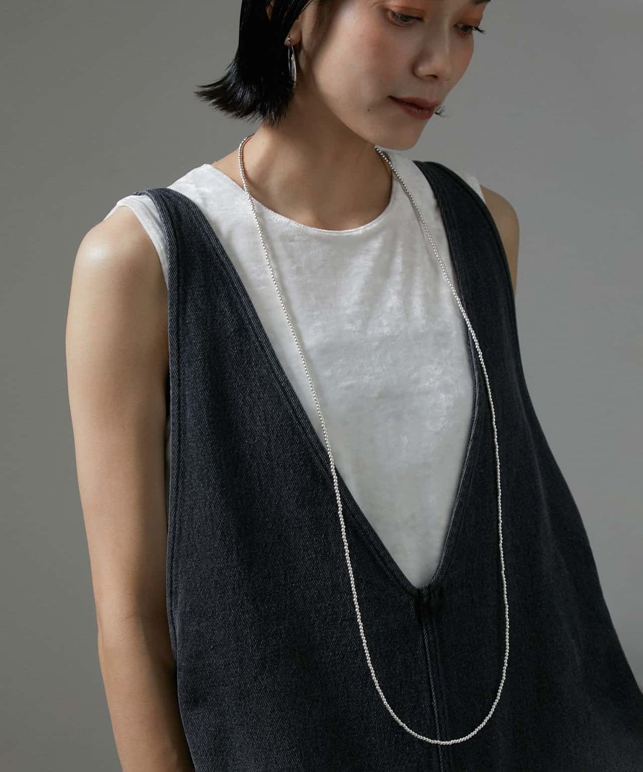 SALON adam et rope' 【ERICKA NICOLAS BEGAY】ナバホパールネックレス3mm/120cm サロン アダム エ ロペ アクセサリー・腕時計 ネックレス シルバー【送料無料】