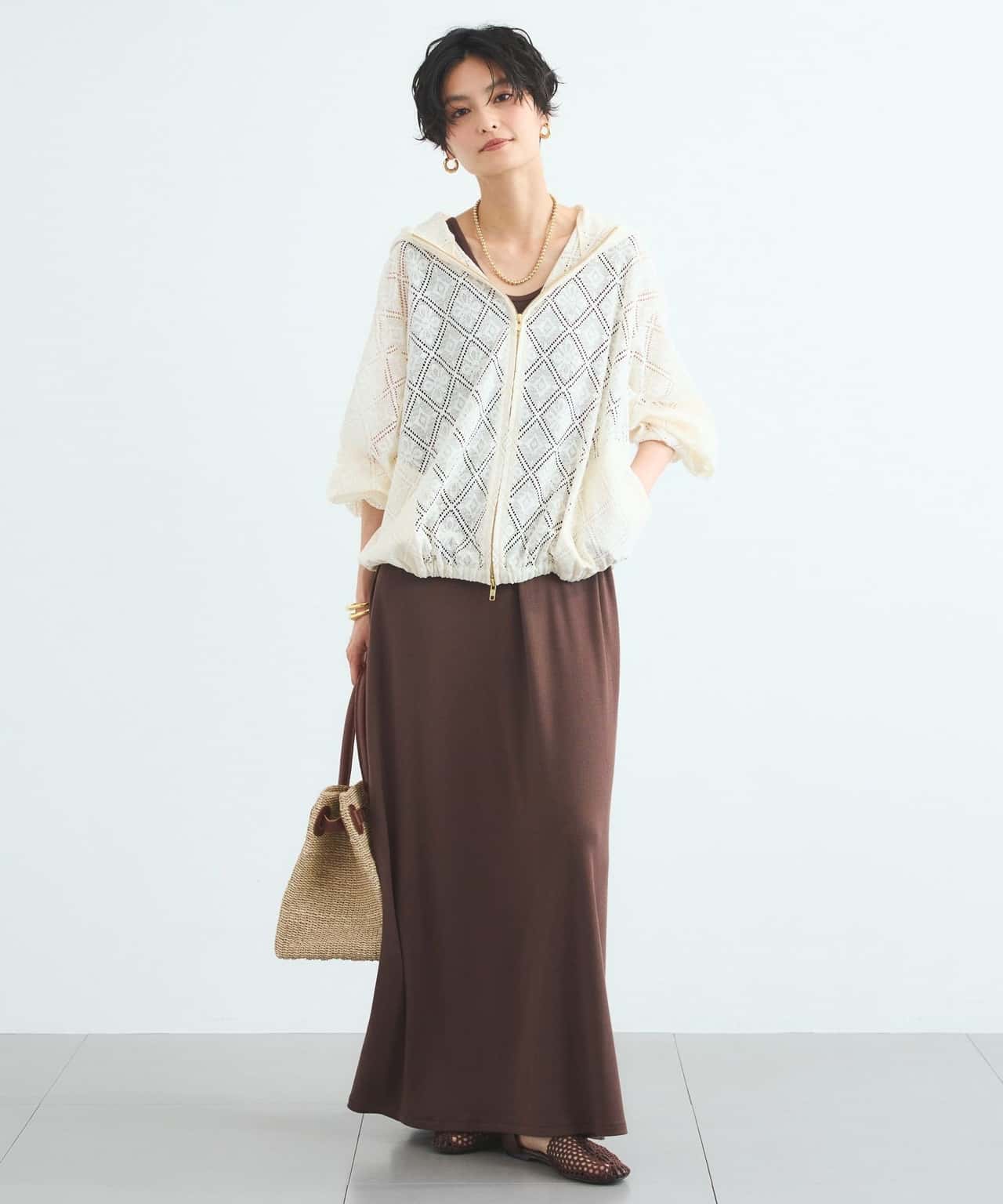 【SALE／20%OFF】BARNYARDSTORM レースパーカー×リブワンピース【一部店舗限定 / WEB限定サイズ】PETIT&TALL バンヤードストーム ワンピース・ドレス ワンピース ブラック ホワイト【送料無料】