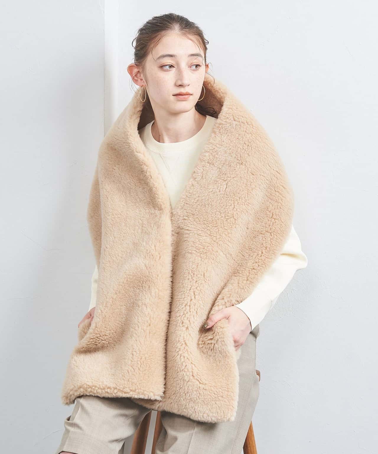 【SALE／80%OFF】UNITED ARROWS ボア ストール ベージュ ユナイテッドアローズ アウトレット ファッション雑貨 マフラー・ストール・ネックウォーマー ベージュ【送料無料】