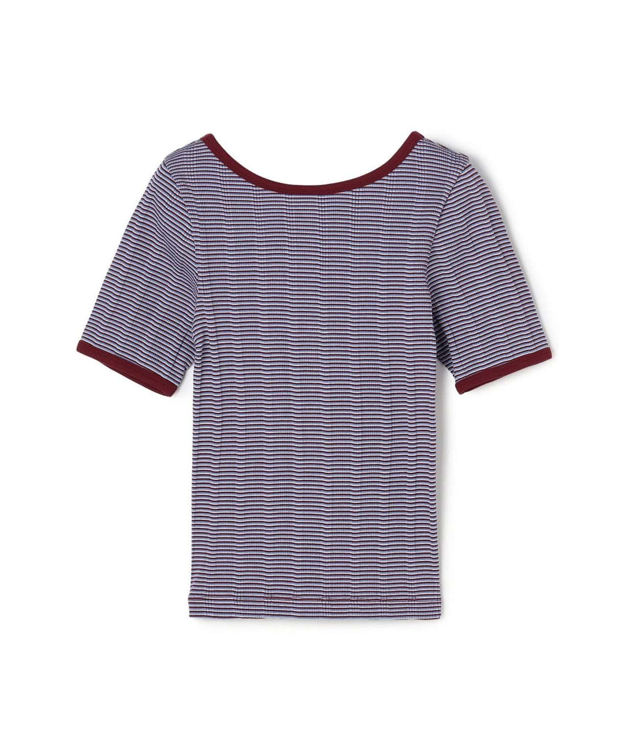 【SALE／20%OFF】MACPHEE シルキーボーダー ボートネックプルオーバー トゥモローランド トップス カットソー・Tシャツ ブルー【送料無料】