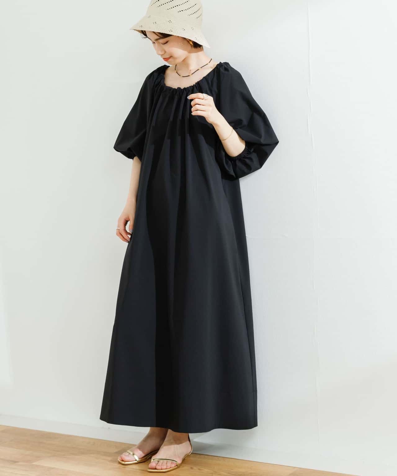 【SALE／50%OFF】URBAN RESEARCH 『MINOTECH』撥水ネックギャザーワンピース アーバンリサーチ ワンピース・ドレス ワンピース ブラック【送料無料】