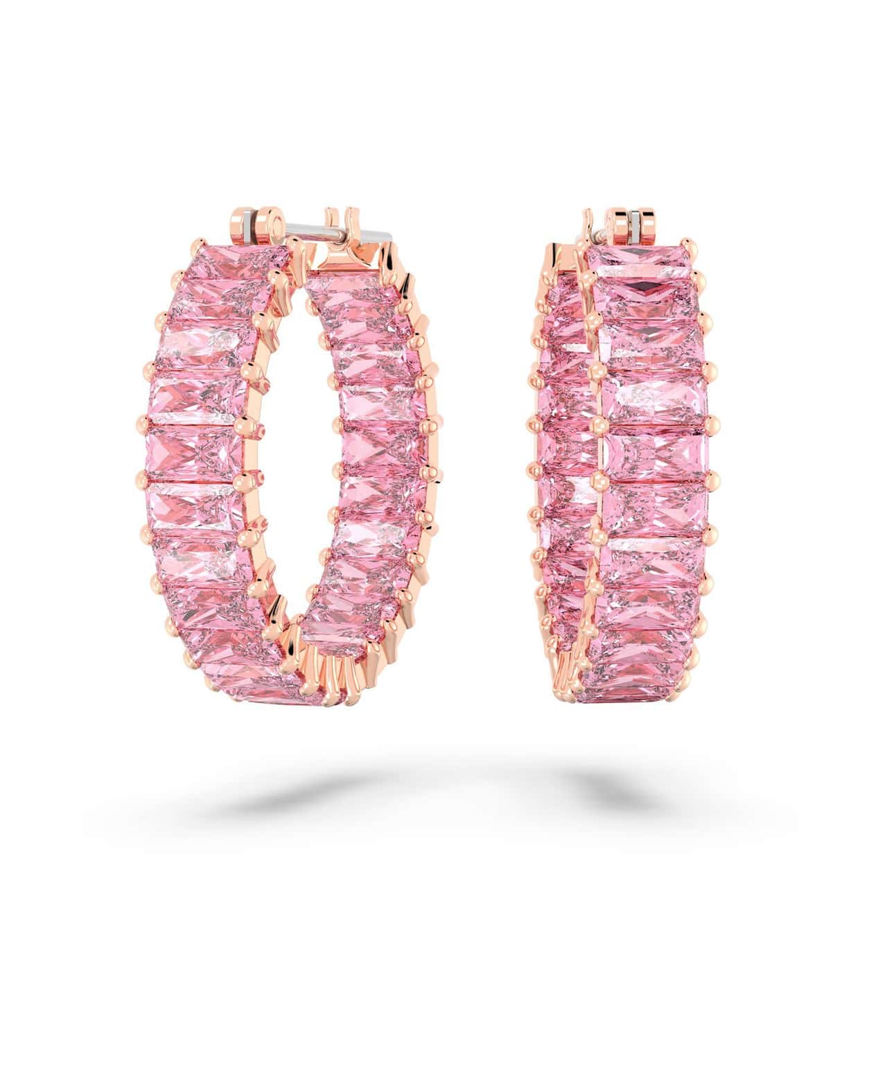 【SALE／30%OFF】SWAROVSKI 【公式】【スワロフスキー】Matrix フープピアス, バゲット・カット, ピンク, ローズゴールドトーン・プレーティング スワロフスキー アクセサリー・腕時計 ピアス ピンク【送料無料】