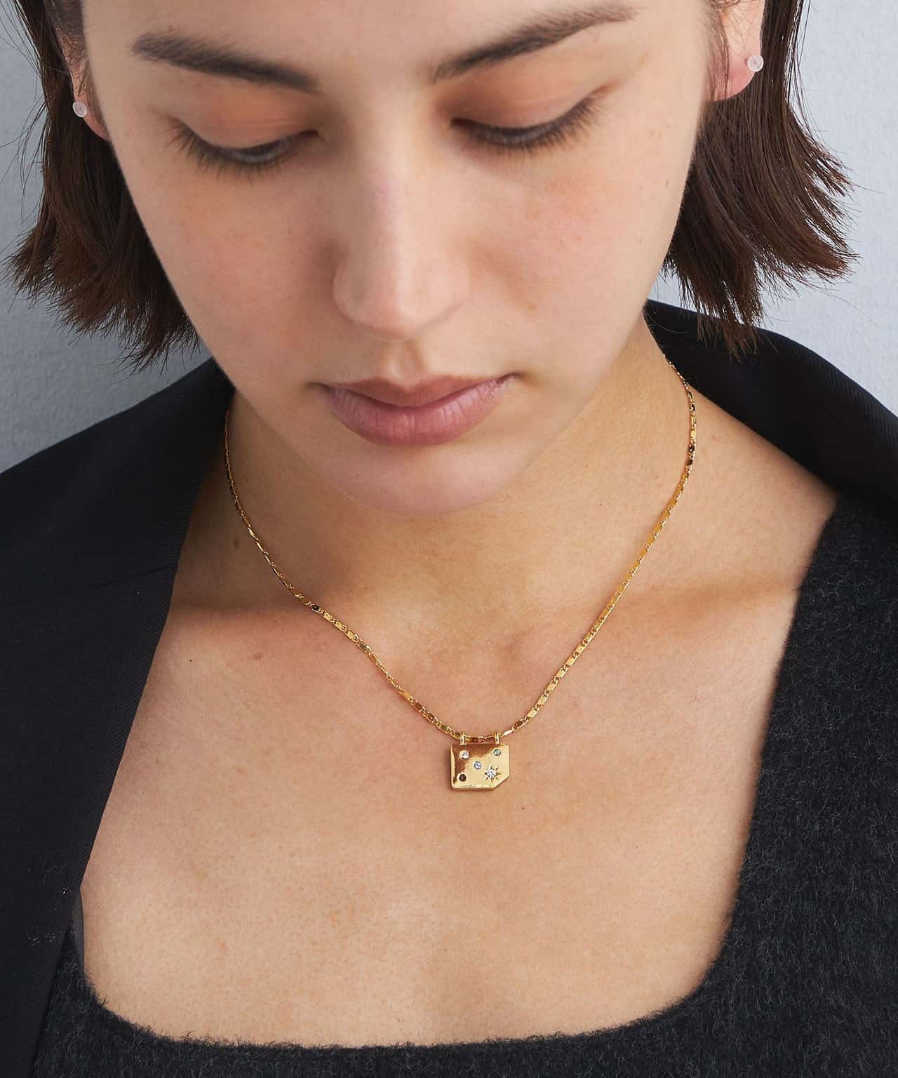 UNITED ARROWS green label relaxing ＜anisotea＞ Sign Stone ネックレス ユナイテッドアローズ グリーンレーベルリラクシング アクセサリー・腕時計 ネックレス シルバー ゴールド【送料無料】