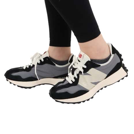 ニューバランス（new balance）（メンズ）スニーカー 327 MS327 CI D 黒 ブラック グレー 厚底 ナイロン スエード リンクコーデ オールシーズン 通勤 通学
