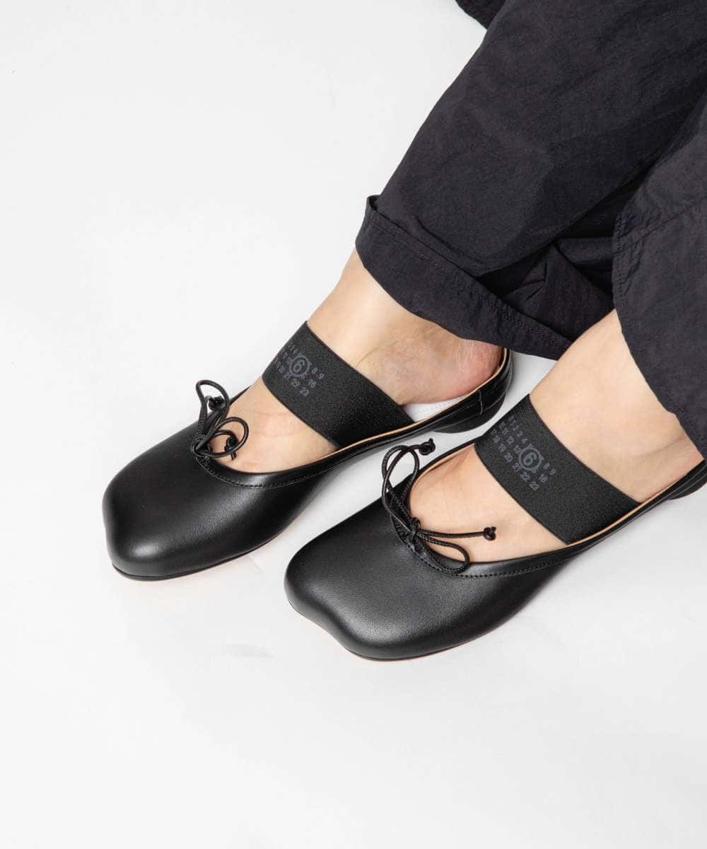 エムエム6 MM6 S66WX0062 P3628 パンプス SLIPPER レディース シューズ アナトミック スリッポン バレエシューズ レザー フラットシューズ シンプル カジュアル モード お出かけ 本革 革靴 ビジネス ビジカジ プレゼント メゾン マルジェラ ブラック 23.5〜26.0cm