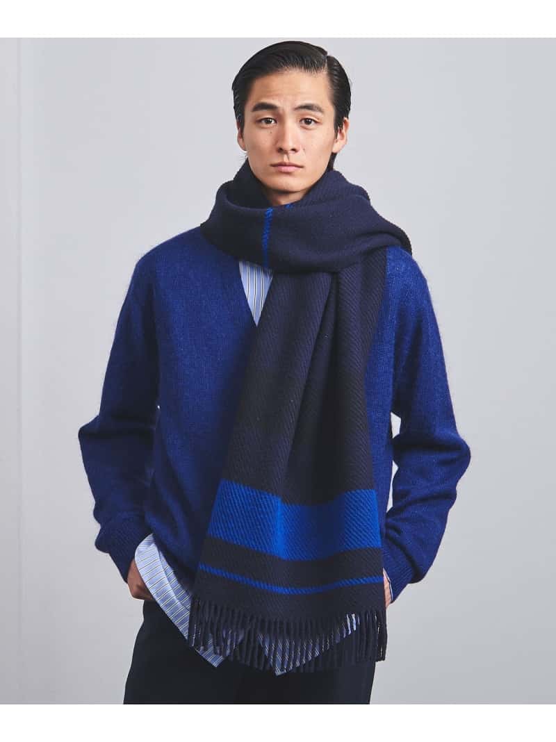 【SALE／50%OFF】【別注】＜JOHNSTONS＞ ホースブランケット マフラー UNITED ARROWS ユナイテッドアローズ アウトレット ファッション雑貨 マフラー・ストール・ネックウォーマー ブラウン グレー ネイビー【RBA_E】【送料無料】[Rakuten Fashion]