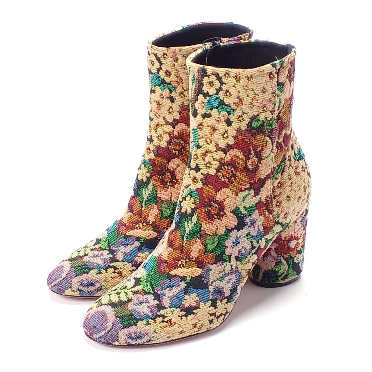 【半額以下！スーパーSALE限定特価】 正規品 PELLICO ペリーコ 花柄 イタリアブランド 革 レザー 靴 エレガント 8cmヒール レディース ブランド おしゃれ ブーツ ショートブーツ カジュアル アウトレット 【商品番号PE192DT7343DLXXAMN】