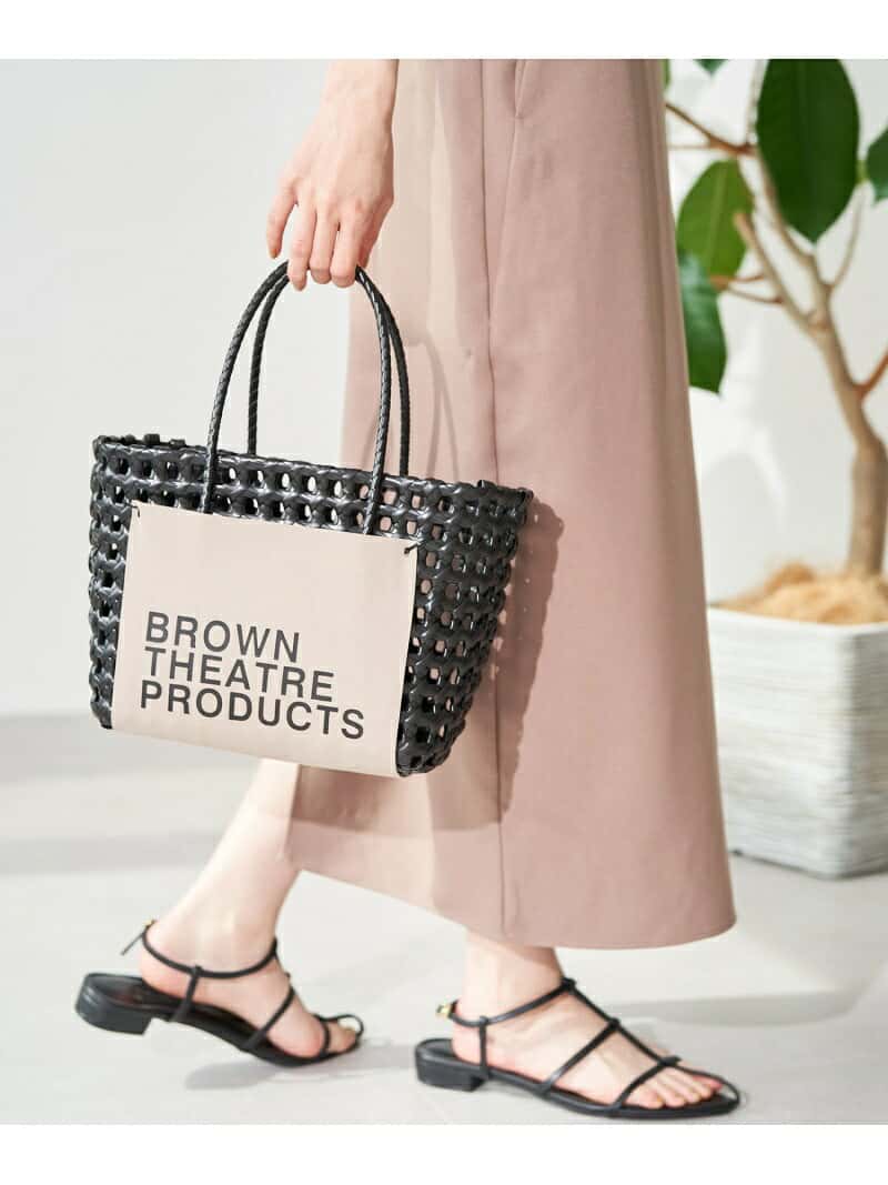 【SALE／50%OFF】【BROWN THEATRE PRODUCTS】ロゴラベルバスケットバッグ VIS ビス バッグ かごバッグ ブラック ホワイト ベージュ【RBA_E】[Rakuten Fashion]