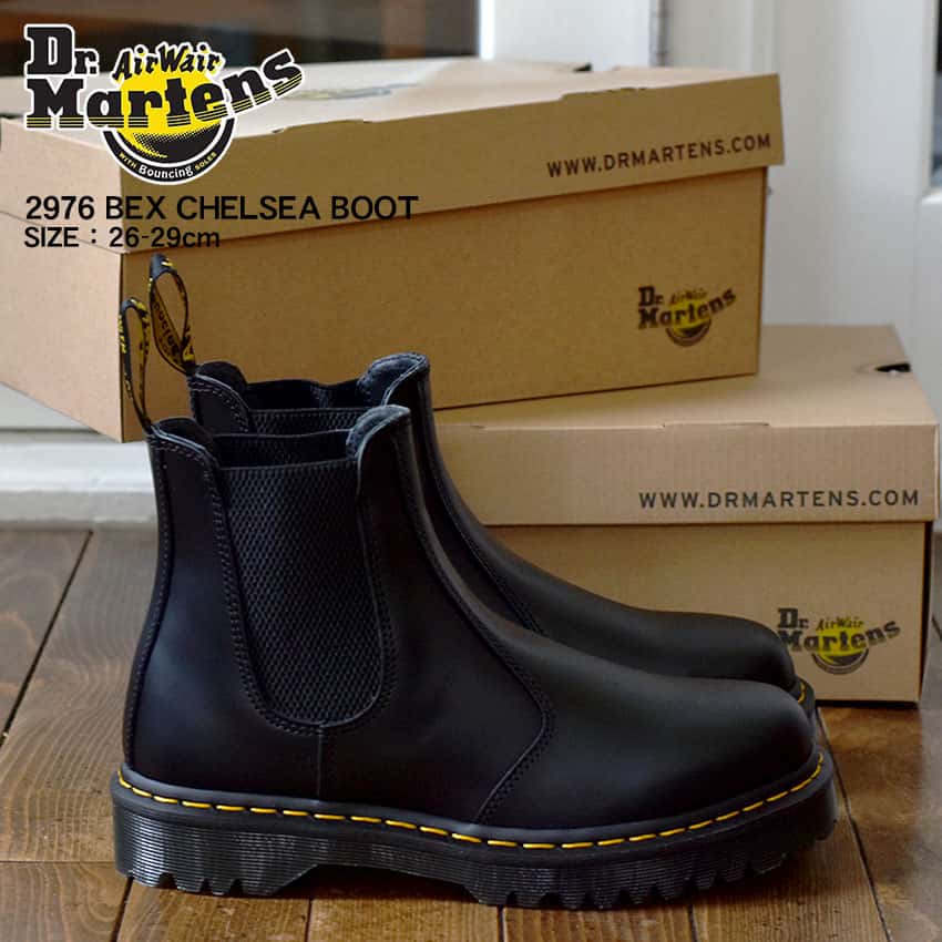 ドクターマーチン 2976 ベックス チェルシーブーツ DR．MARTENS サイドゴア ブーツ メンズ レディース ブラック 黒 2976 BEX CHELSEA BOOT 26205001 靴 シューズ レザー 本革 天然皮革 革 おしゃれ 人気 定番