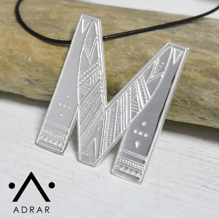【VERY Oggi LEE 雑誌掲載】【再入荷】≪ADRAR≫ アドラル 全10デザイン イニシャル アルファベット レター ラインデザイン シルバー コード ひも チョーカー ネックレス ペンダント Initial Necklace (Silver) レディース ギフト ラッピング