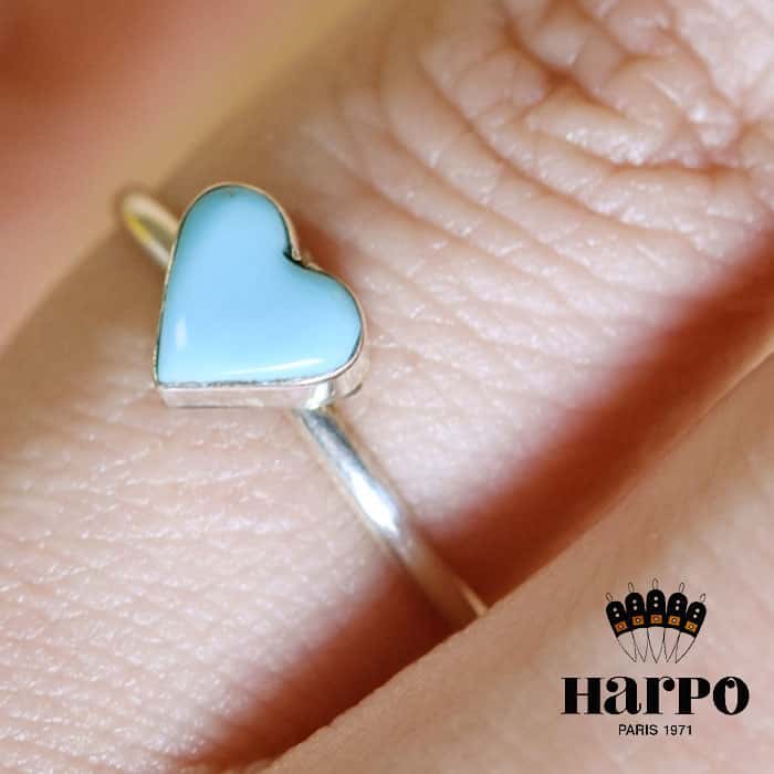 【待望の最新作】≪HARPO≫ アルポ (パルポ) ハート モチーフ 天然石 ターコイズ シルバー リング SV925 Turquoise Heart Ring (Silver) レディース ギフト ラッピング