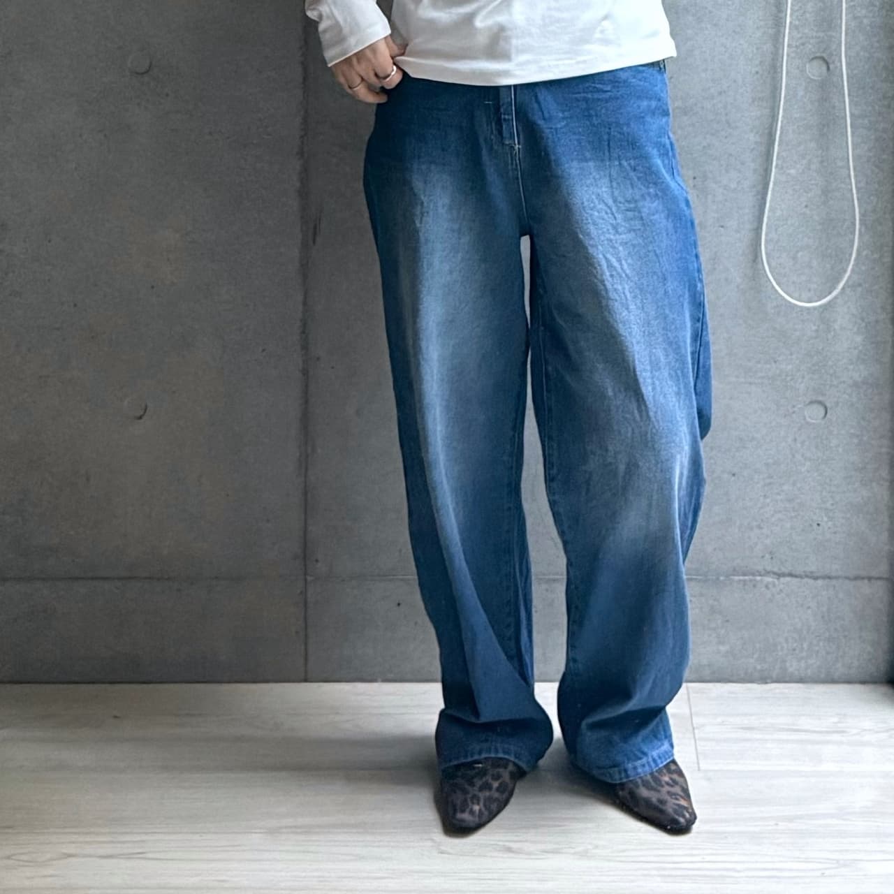 ワイドストレート デニムパンツ ボトム レディース ダメージデニム オーガニックコットン 抜け感 高身長 低身長 サイズ豊富 エコ ベーシック 着回し 26SS 春 夏 秋 冬 M L LL 洗濯可 for/c フォーシー