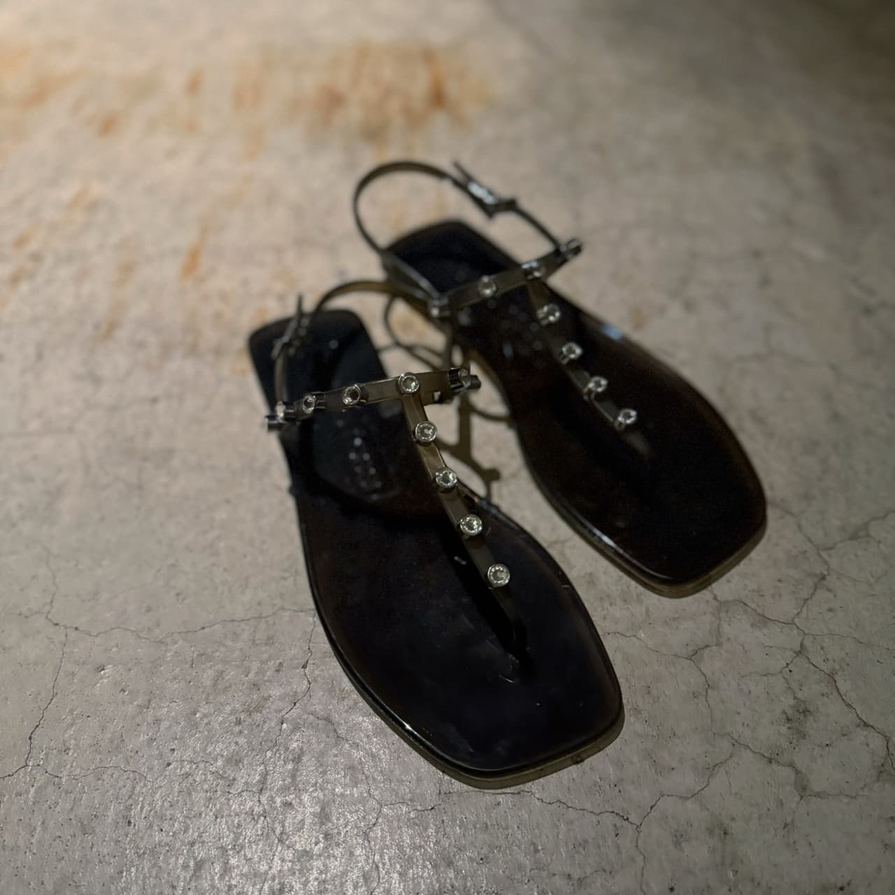 【10％OFFクーポン対象・6/19-18時～】Sergio Rossi セルジオロッシ サンダル SR JELLY 015 ジェリー B01050 MFI630 レディース クリスタル ビジュー フラット 靴 カラー2色【cp_ten】