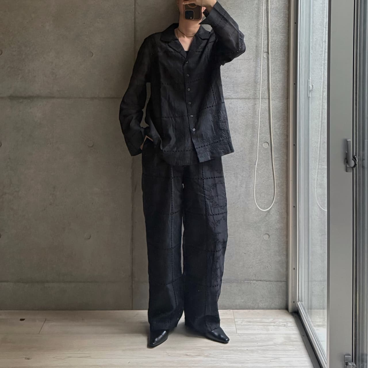 【SALE／20%OFF】FREAK'S STORE パッチワーク風総刺繍ルーズパンツ(セットアップ対応)【限定展開】 フリークスストア パンツ その他のパンツ ブラウン ブラック ホワイト【送料無料】