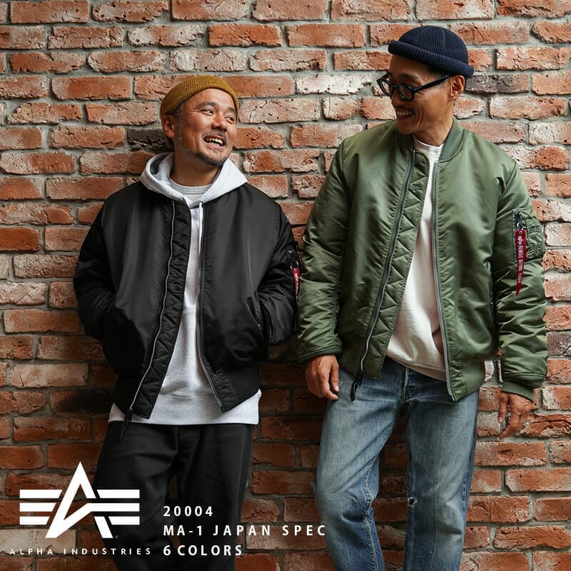 ★ALPHA アルファ 20004 MA-1 フライトジャケット JAPAN FIT【T】【クーポン対象外】｜ミリタリージャケット メンズ レディース アウター ブルゾン ブランド おしゃれ 大きいサイズ MA1 タイト