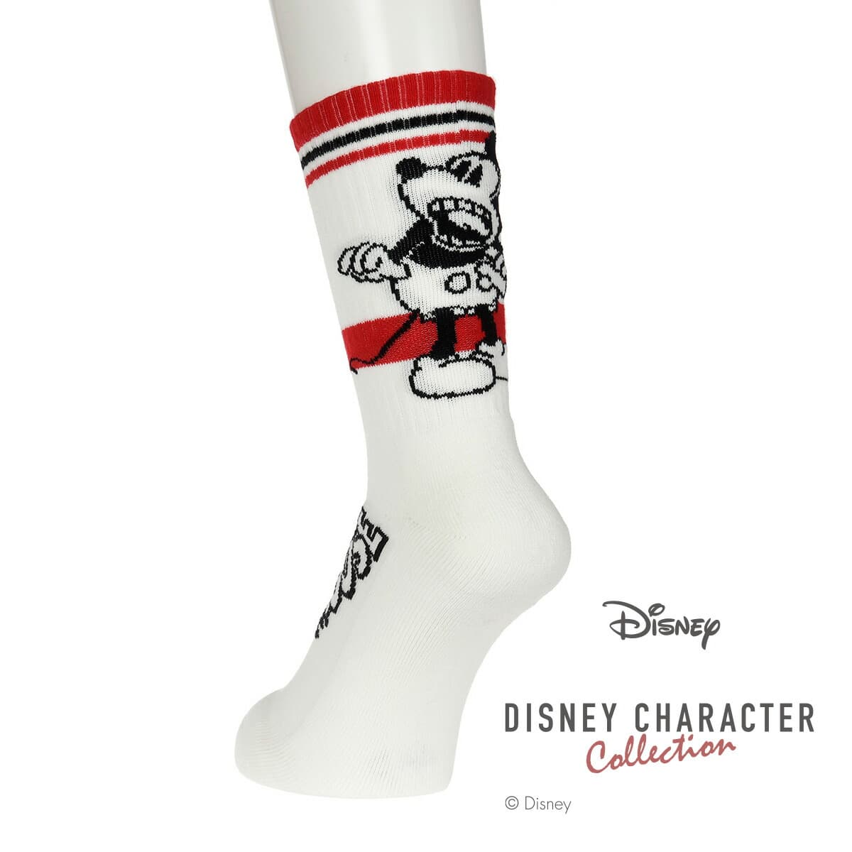 全品ポイント5倍！9/26 10:59まで 福助 公式 靴下 メンズ Disney (ディズニー) "ミッキー" "ドナルド" "グーフィー" リブ ミドル丈 000-125725-27cm ホワイト 男性 紳士 フクスケ fukuske
