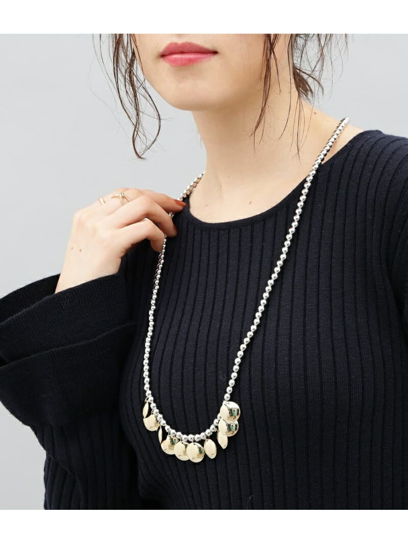 【SALE／75%OFF】ADAM ET ROPE' プレートボールネックレス アダムエロペ アクセサリー・腕時計 ネックレス シルバー