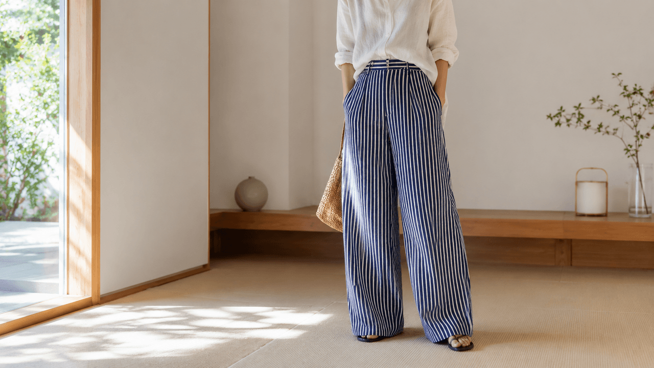 40代夏コーデはワイドパンツで解決|体型カバーしながら涼しく見える一枚