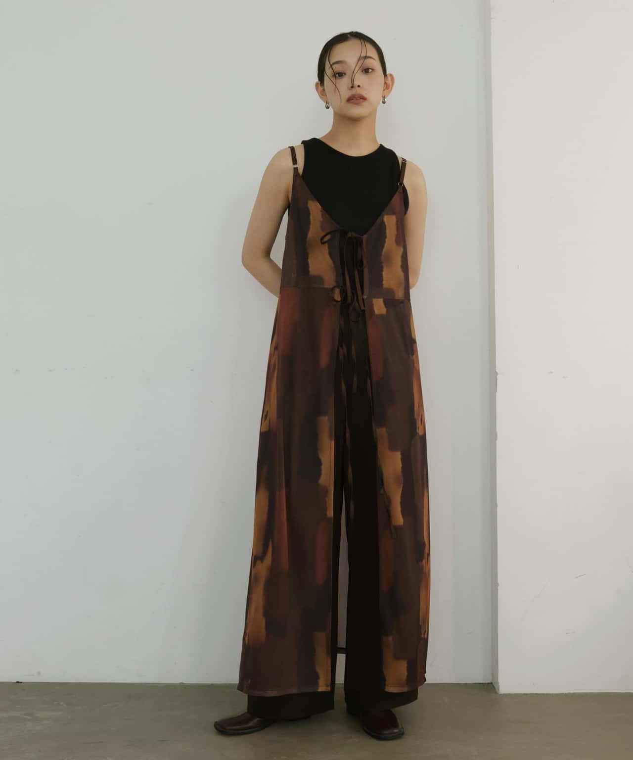 【SALE/5%OFF】hellam ニュアンスシアーキャミワンピース へラム ワンピース・ドレス ワンピース ブラウン ベージュ【送料無料】